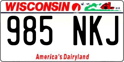 WI license plate 985NKJ