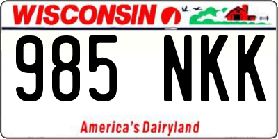 WI license plate 985NKK