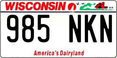 WI license plate 985NKN
