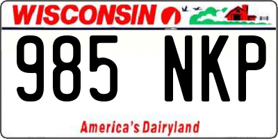 WI license plate 985NKP