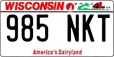 WI license plate 985NKT