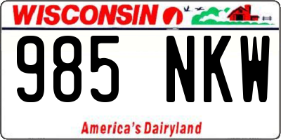 WI license plate 985NKW