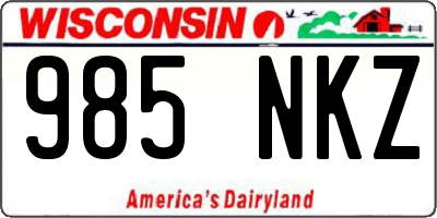 WI license plate 985NKZ