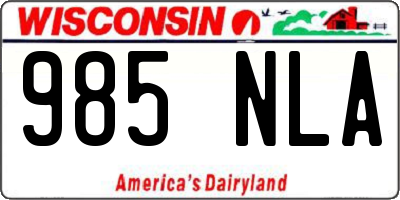 WI license plate 985NLA