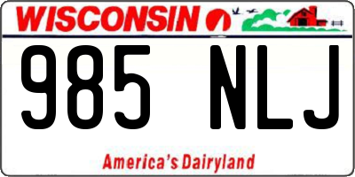 WI license plate 985NLJ