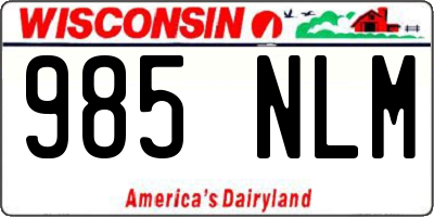 WI license plate 985NLM