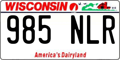 WI license plate 985NLR