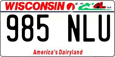 WI license plate 985NLU