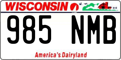 WI license plate 985NMB