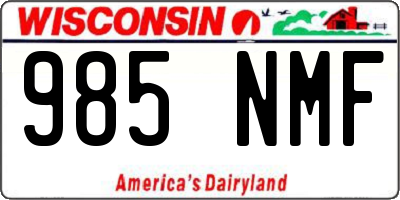 WI license plate 985NMF