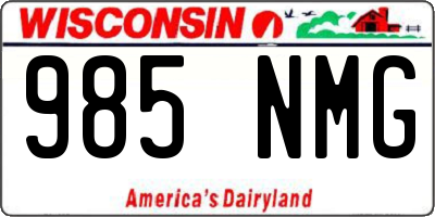 WI license plate 985NMG