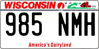 WI license plate 985NMH