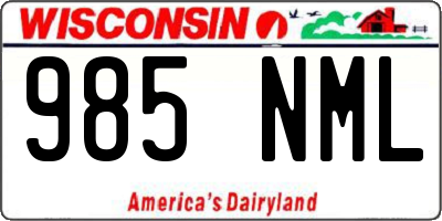 WI license plate 985NML