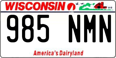 WI license plate 985NMN