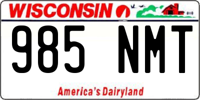 WI license plate 985NMT