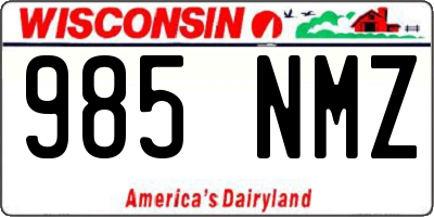 WI license plate 985NMZ