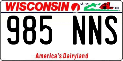 WI license plate 985NNS