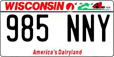 WI license plate 985NNY