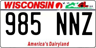 WI license plate 985NNZ