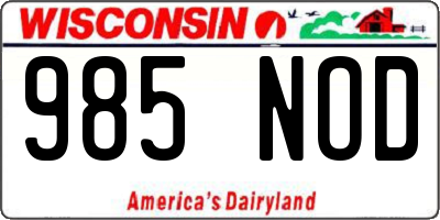 WI license plate 985NOD