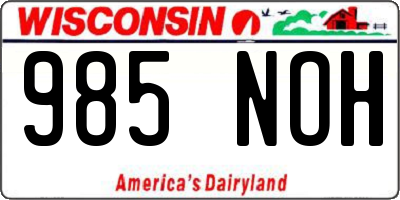 WI license plate 985NOH