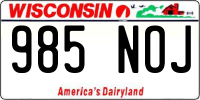 WI license plate 985NOJ