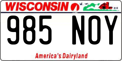 WI license plate 985NOY