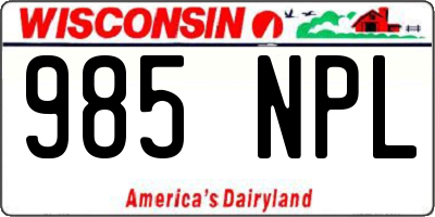 WI license plate 985NPL