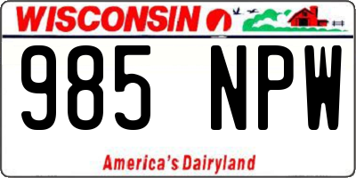 WI license plate 985NPW