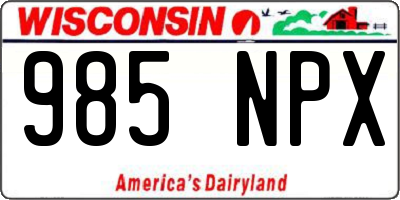 WI license plate 985NPX