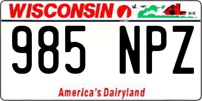 WI license plate 985NPZ