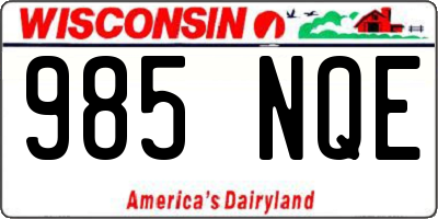 WI license plate 985NQE