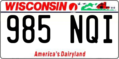 WI license plate 985NQI