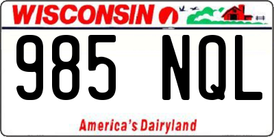 WI license plate 985NQL