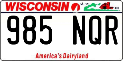 WI license plate 985NQR