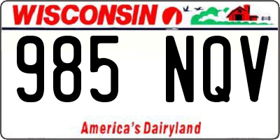WI license plate 985NQV