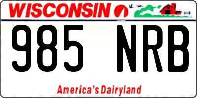 WI license plate 985NRB