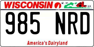WI license plate 985NRD