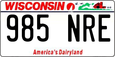 WI license plate 985NRE