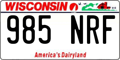 WI license plate 985NRF