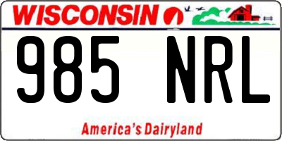 WI license plate 985NRL