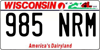WI license plate 985NRM