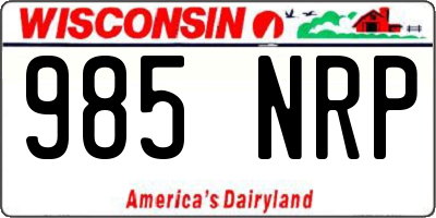 WI license plate 985NRP