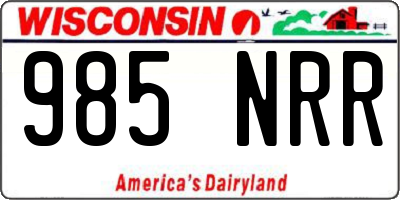 WI license plate 985NRR