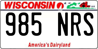 WI license plate 985NRS