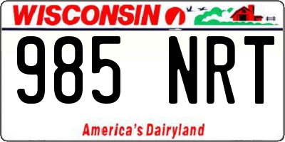 WI license plate 985NRT