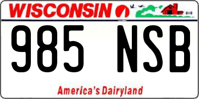 WI license plate 985NSB