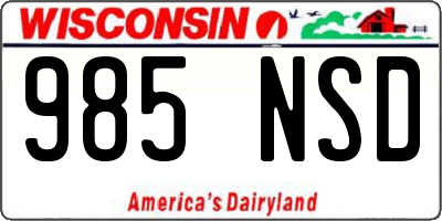 WI license plate 985NSD