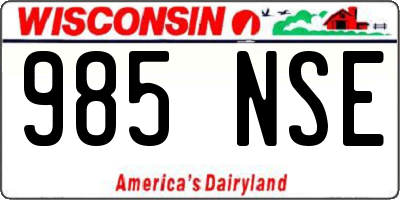 WI license plate 985NSE