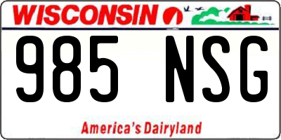 WI license plate 985NSG